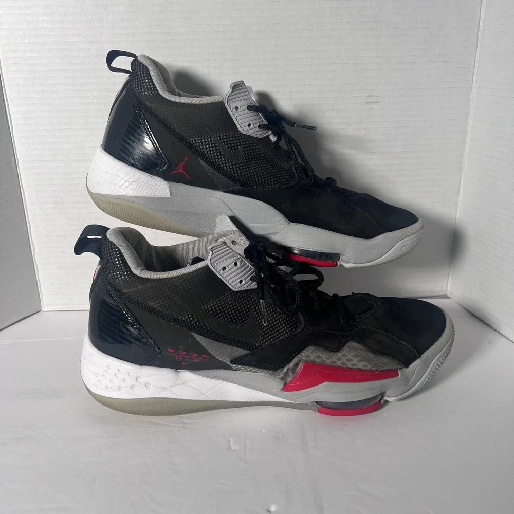 Jordan Zoom '92 CK9183-001 Black Grey Red Basketball‎ Shoes Men's 13